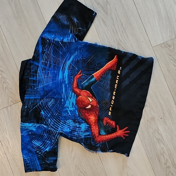 Y2K 2004 Marvel Spider Man 2 Collared Button Down Shirt, *Flaws* Size 6 - Picture 7 of 9
